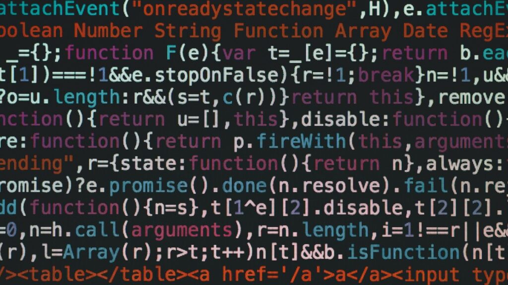 a snapshot of computer code. Computers require logical rules to function, reducing human language to a mathematical format.